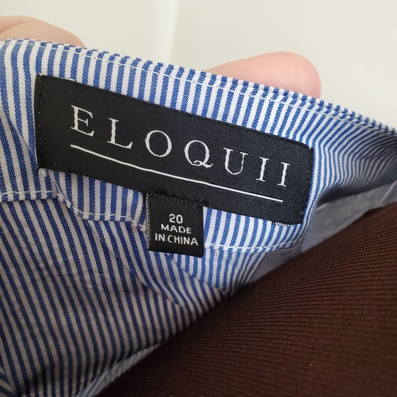 EUC ELOQUII BLUE & WHITE STRIPE TOP SIZE 20 - Picture 6 of 8